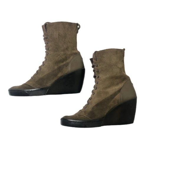 Puma Olive Green Suede Bootie Size 37 - Picture 4 of 12